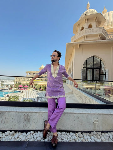 Monochrome Silk Kurta Set