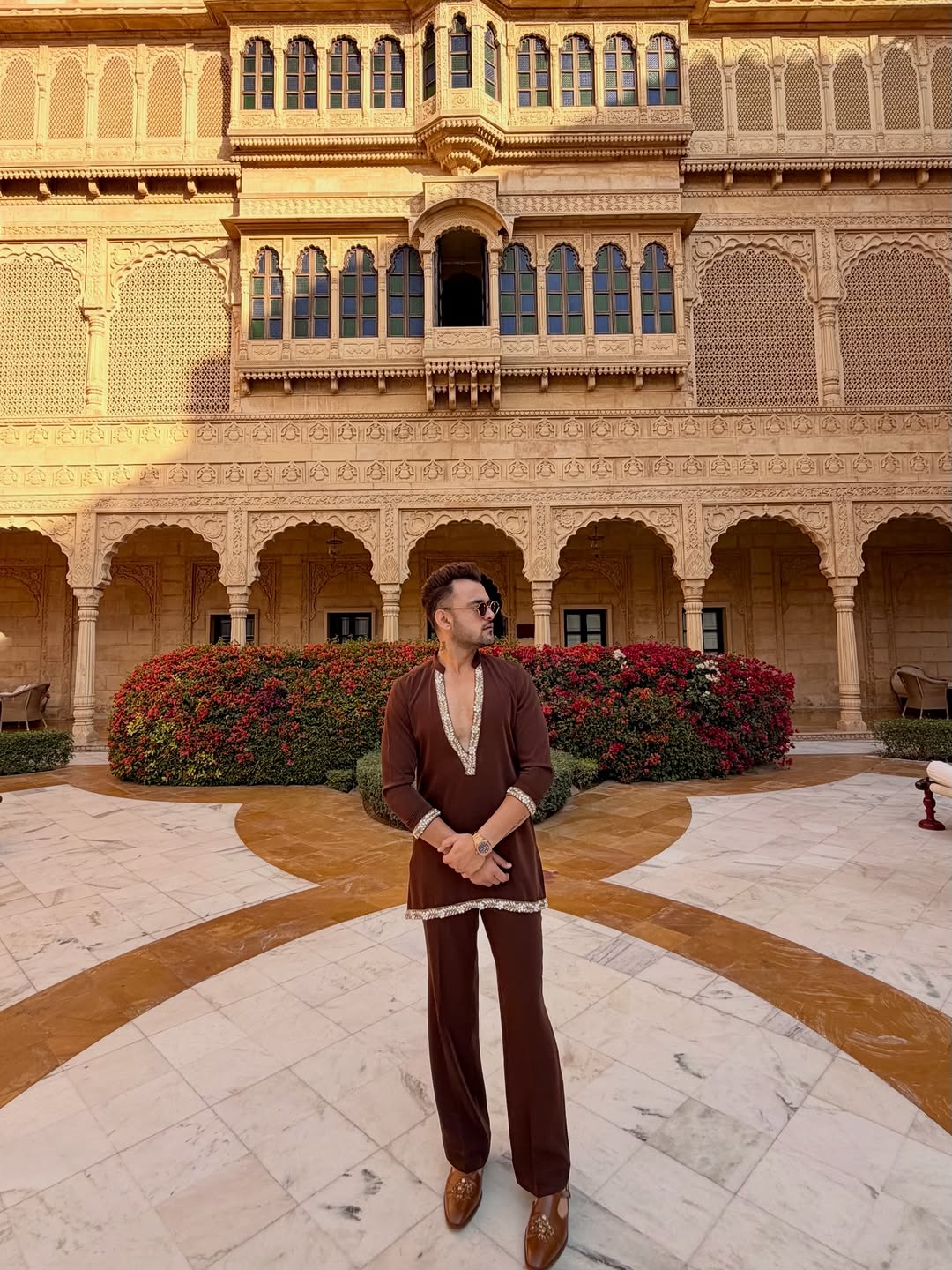 Cocoa Bean Embroidered Work Men's Kurta with Pajama