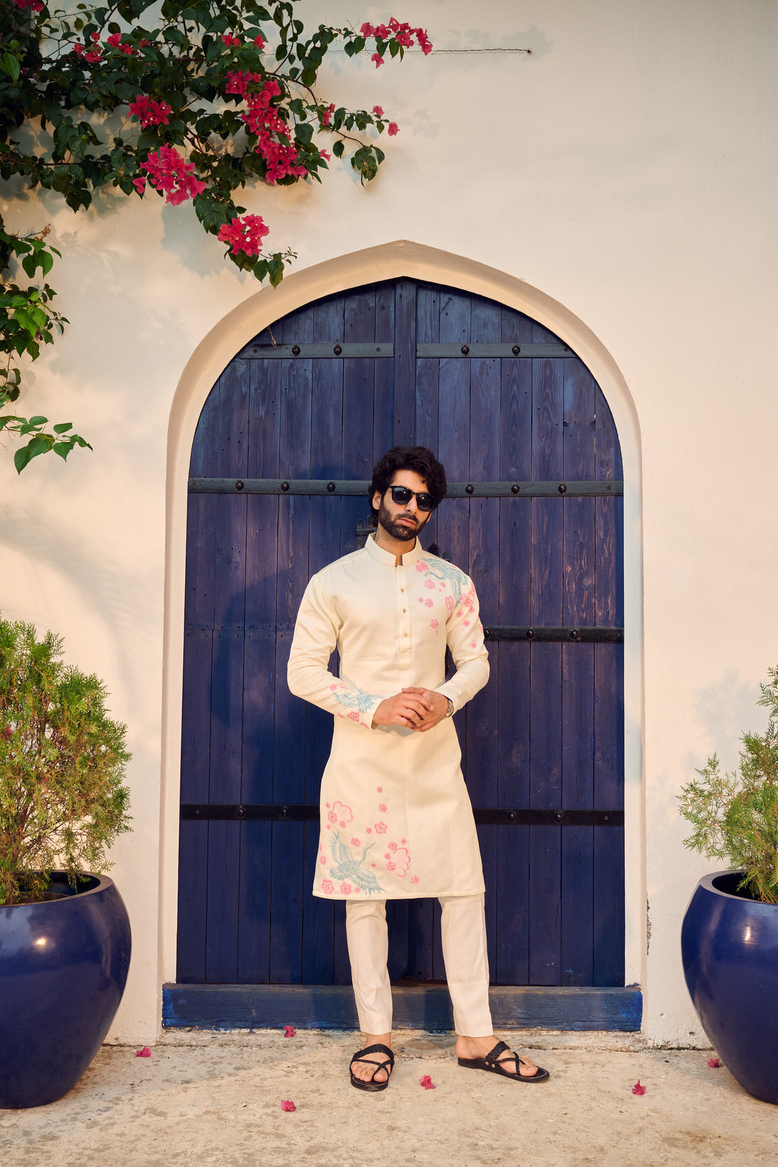 PEACH PUFF BIRD KURTA AND PAYJAMA