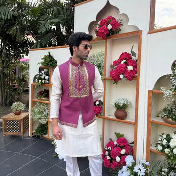 Men's Royal Heritage Kurta and Nehru Jacket Set