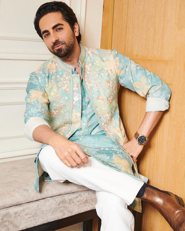 A.K. PRINTED KOTI AND KURTA SET FOR MENS